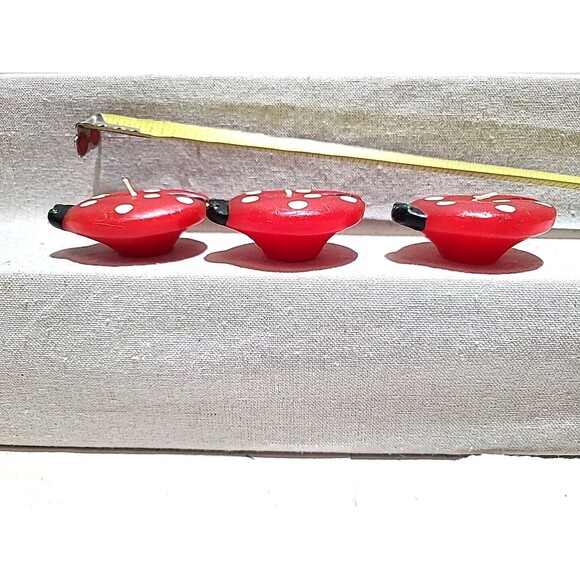 NOS Vintage Set Of 3  Ladybug Candles - Picture 3 of 8
